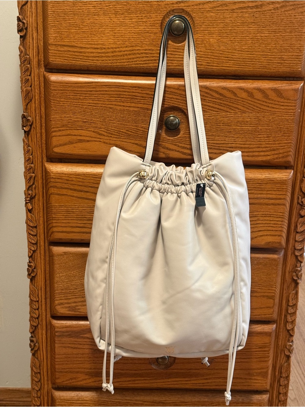 Victoria's Secret Cream Drawstring Shoulder Bag